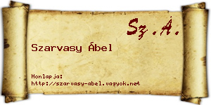 Szarvasy Ábel névjegykártya