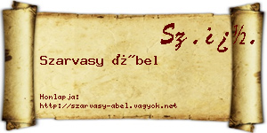 Szarvasy Ábel névjegykártya