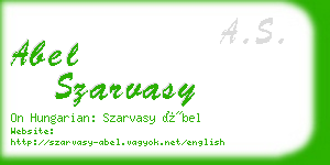 abel szarvasy business card